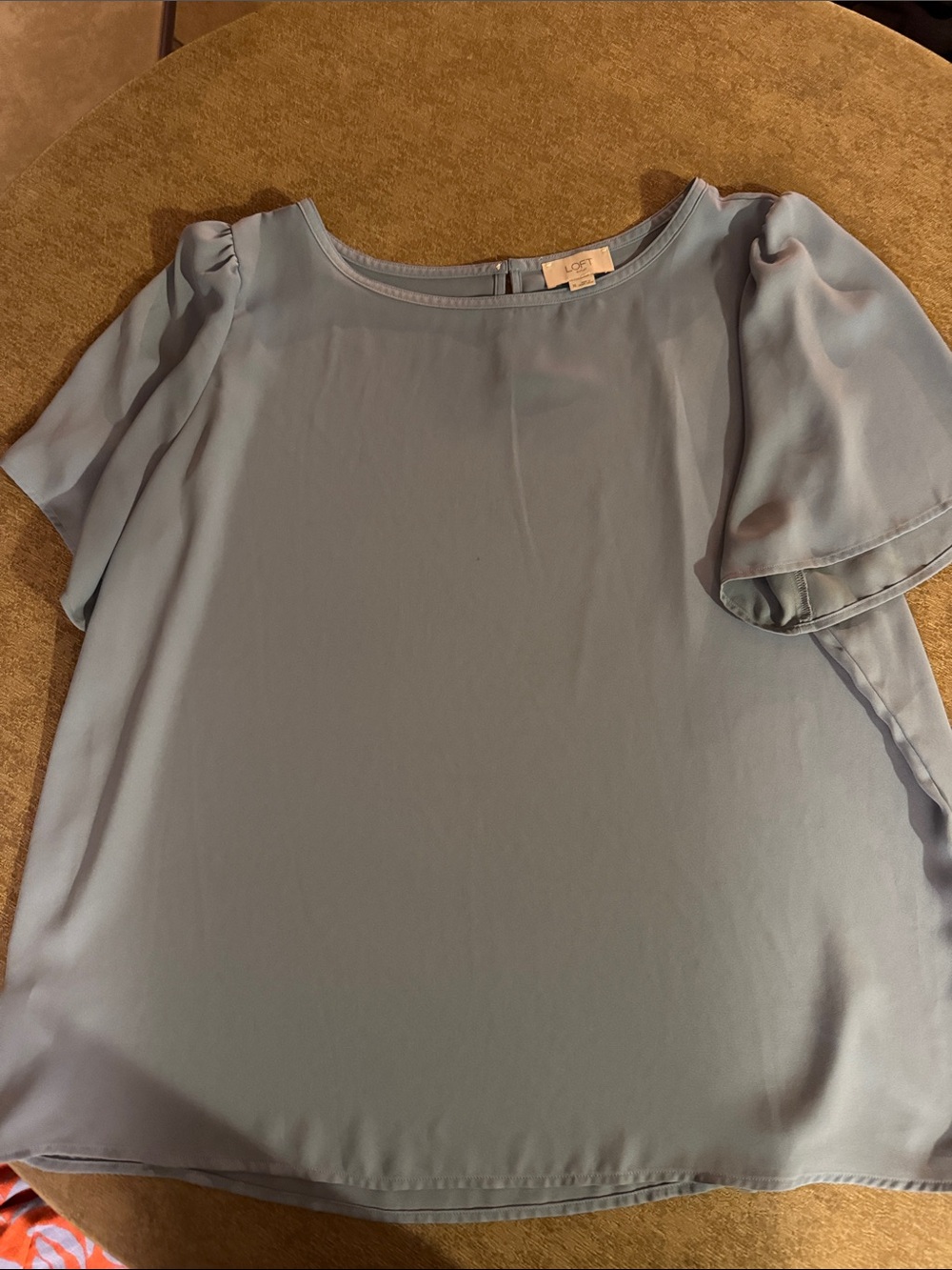 LOFT Pale Blue Flutter Sleeve Top